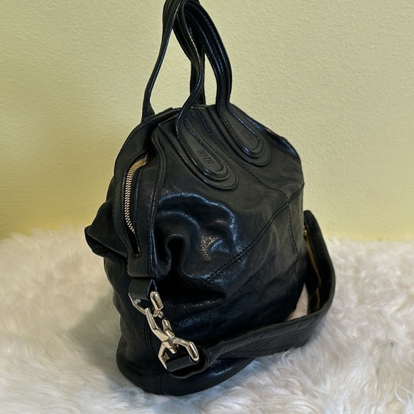 💯 Authentic GIVENCHY Nightingale Black 2way Leather Handbag🍀 - Picture 11 of 13